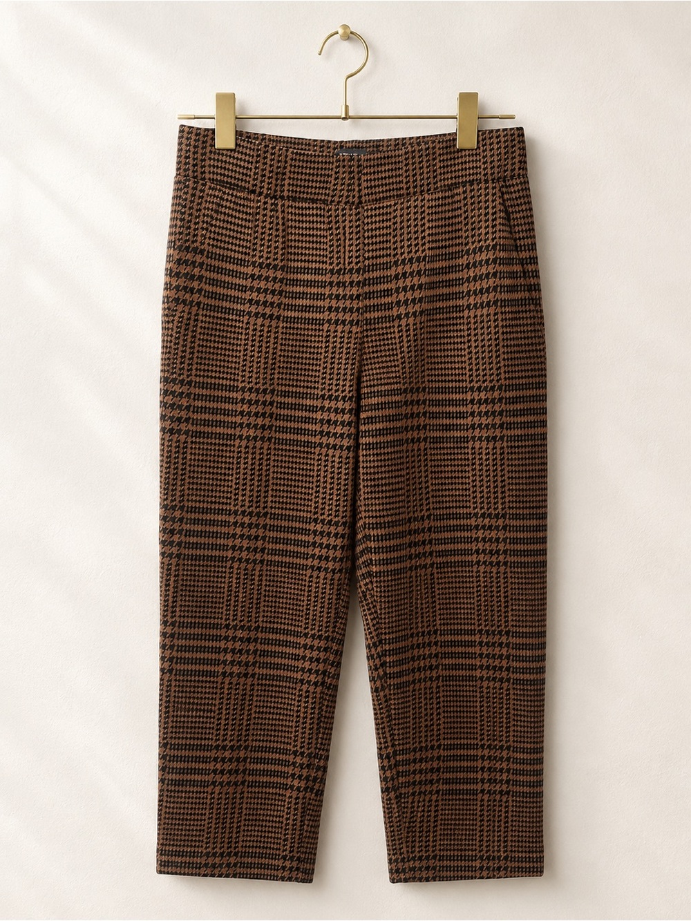 Universal Standard Signature Smart Ponte Pants Brown Plaid S 14/16